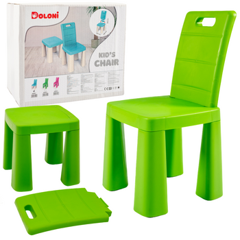 Krzesełko dziecięce 3w1 Zielone Wielofunkcyjne Taborecik Mini Stolik Lekki