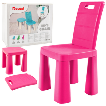 Krzesełko dziecięce 3w1 Różowe Wielofunkcyjne Taborecik Mini Stolik Lekki