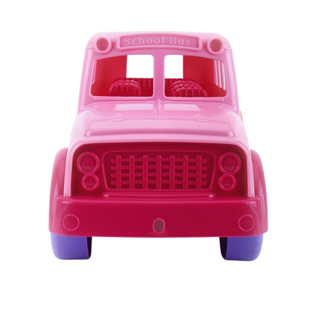 AUTOBUS SZKOLNY RÓŻOWY POJAZD REALISTYCZNE ELEMENTY OTWARTA KLAPA SZKOŁA 7129