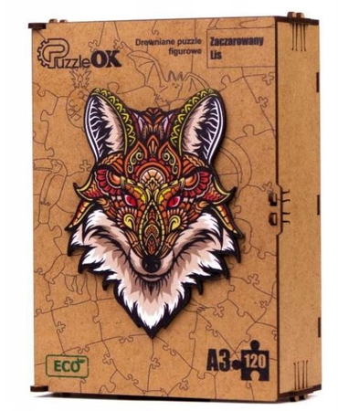 PUZZLE DREWNIANE UKŁADANKA ZACZAROWANY LIS LISEK  PuA3-00727