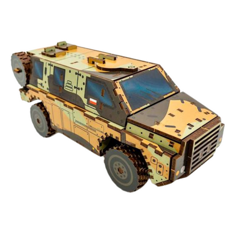 SAMOCHÓD WOJSKOWY MODEL PUZZLE DREWNIANE AUTO WOJSKO UKŁADANKA 139-0209