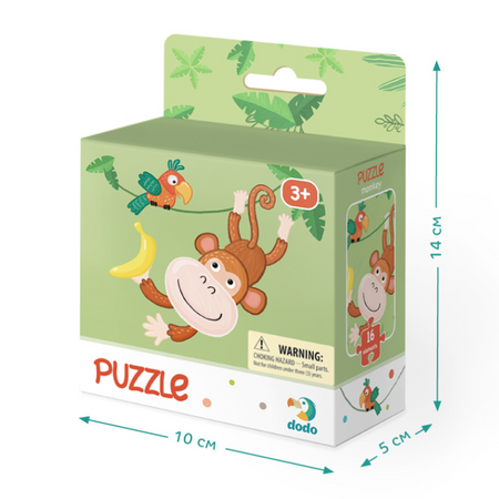 Puzzle "Małpka" 16 Elementów Układanka Edukacyjna Dla Dzieci Zestaw Małpa 300164