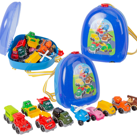 Zestaw Samochodów Autka Plecak 9253