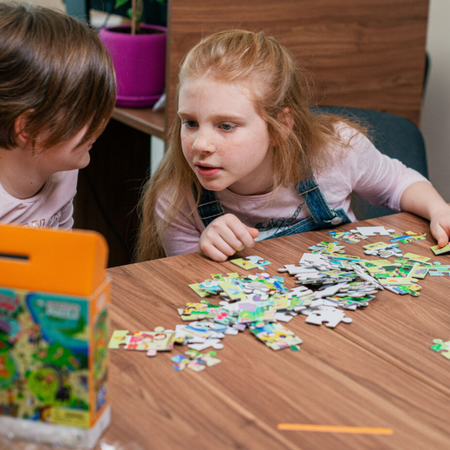 Puzzle Obserwacyjne "W Zoo" 80 Elementów Układanka Zwierzęta Zestaw 300259