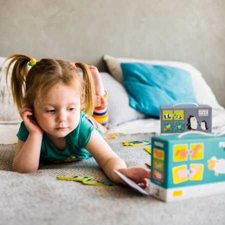 Puzzle Duo Polówki "Zwierzęta" 12 Układanek Dopasowywanie Elementów Zestaw 300115