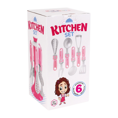 ZESTAW KUCHENNY PRZYBORY KUCHENNE NARZĘDZIA NA STOJAKU ŁOPATKA TŁUCZEK 6726