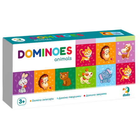 Domino "Zwierzęta" Gra Planszowa Dla Najmłodszych Wzory Kolory Zestaw 300248