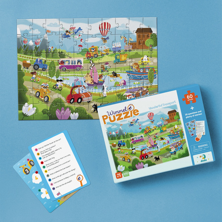 Puzzle "Wspaniały Transport" Karty Zadania Pytania Historie 60 Elementów