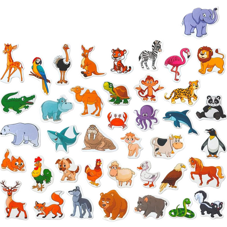 ZESTAW MAGNESÓW ZWIERZĘTA SOLIDNE WYKONANIE UROCZE OBRAZKI UKŁADANKA   MV 3032-41