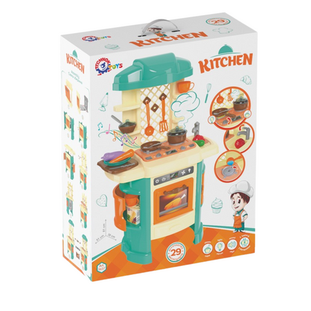 Zestaw Kuchenny Efekty Dźwiękowe Świetlne Para Wodna Kuchnia Z Akcesoriami 5637