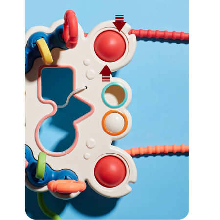 Zabawka Sensoryczna Gryzak Montessori Edukacyjna Grzechotka dla Dzieci 6w1