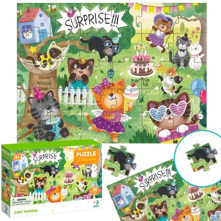 Puzzle "Kocie Wakacje" 30 Elementów Układanka Kolorowa Zestaw Kotki 300417