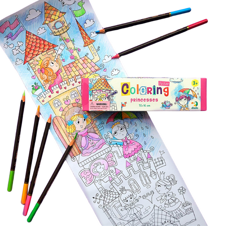 Kolorowanka W Rolce "Księżniczki" Kompaktowa Kolorowanka Dla Najmłodszych