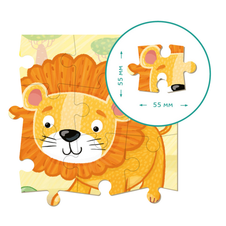 Puzzle "Lew" 16 Elementów Układanka Edukacyjna Dla Dzieci Zestaw Zwierzatka 300165