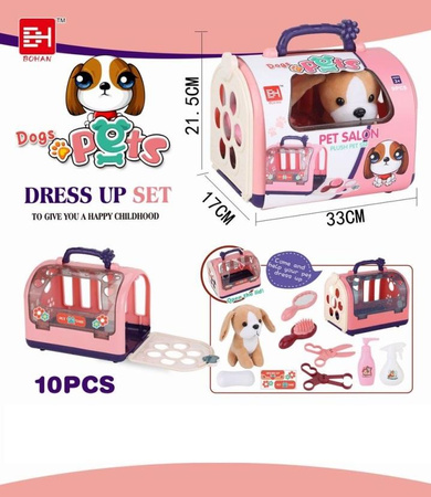 Zestaw Walizka Pluszowy Piesek Z Akcesoriami Produkty Do Pielęgnacji