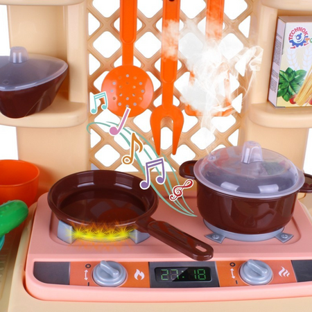 Zestaw Kuchenny Efekty Dźwiękowe Świetlne Para Wodna Kuchnia Z Akcesoriami 5637