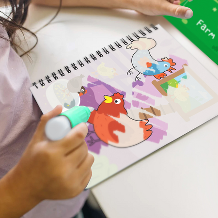 MALOWANIE MARKEREM WODNYM KOLOROWANKA "FARMA" ZESTAW DLA NAJMŁODSZYCH 300311