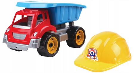 WYWROTKA AUTO +KASK ZESTAW DO PIASKU DLA DZIECI 3978