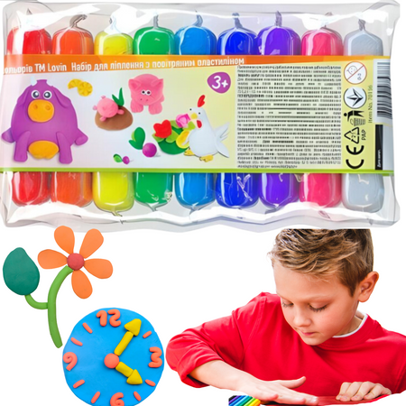 Plastelina Ciastolina Zestaw Do Tworzenia Modelowania 9 Kolorów Dla Dzieci 70136