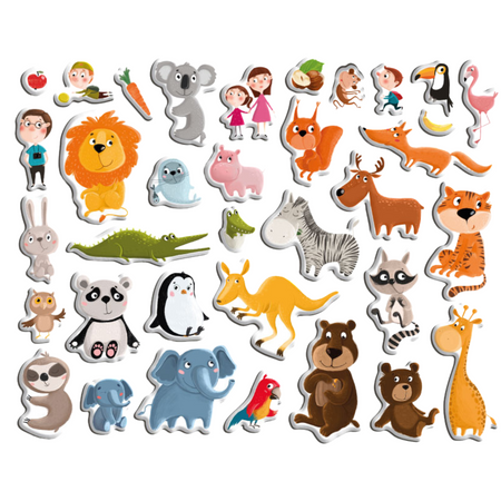 GRA MAGNETYCZNA "ZOO" MEGA ZESTAW Z TABLICĄ MAGNETYCZNĄ 35 MAGNESÓW 200207  