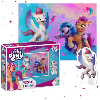 PUZZLE MY LITTLE PONY 60 ELEMENTÓW Z FIGURKĄ KUCYKA KOLOROWA UKŁADANKA