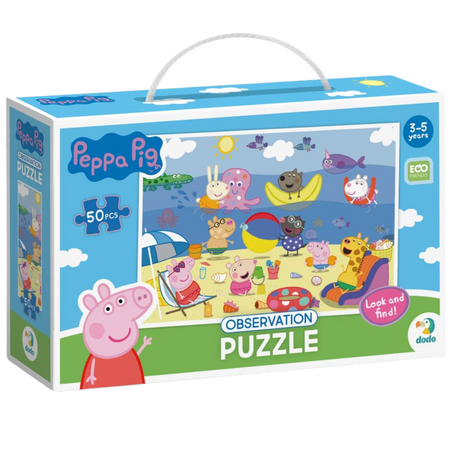 Puzzle obserwacyjne "Świnka Peppa - Wakacje" Układanka 50 Elementów Morze 200473