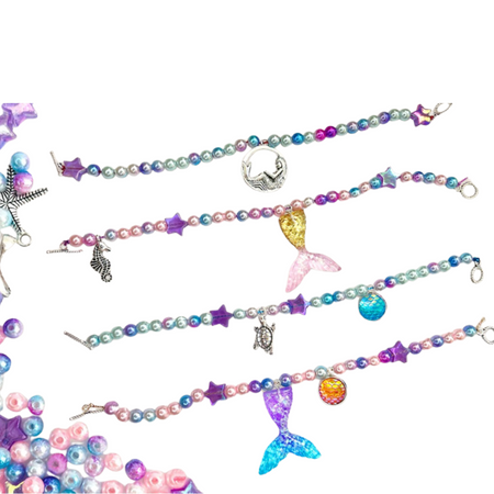 Zestaw Bransoletka Zawieszki Koraliki Slime Glutek Plastyczny Syrenka 250ml 80131