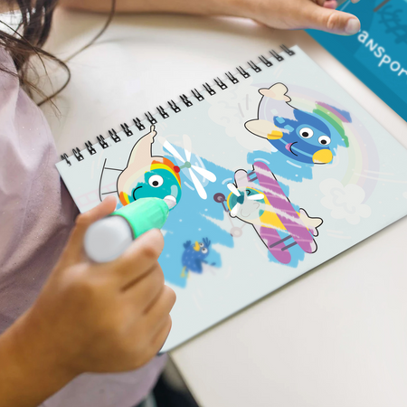 MALOWANIE MARKEREM WODNYM KOLOROWANKA "TRANSPORT" ZESTAW DLA NAJMŁODSZYCH 300309