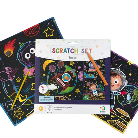 Zdrapka Artystyczna "Kosmos" Wydrapywanka Metoda Scratch Dla Dzieci Obrazki 300217