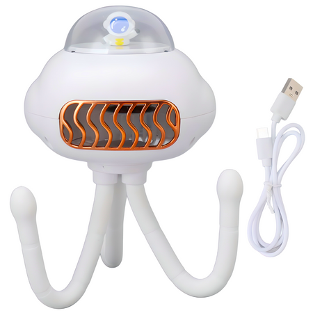 Przenośny Wentylator Wiatraczek 3 Tryby Wielofunkcyjny Do Wózka Na Biurko