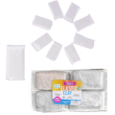 Zestaw Ciastoliny Plasteliny Do Modelowania Masa Plastyczna Biała 8 Szt 70165