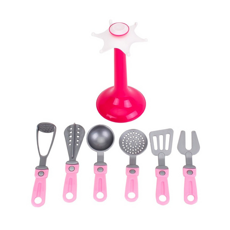 ZESTAW KUCHENNY PRZYBORY KUCHENNE NARZĘDZIA NA STOJAKU ŁOPATKA TŁUCZEK 6726