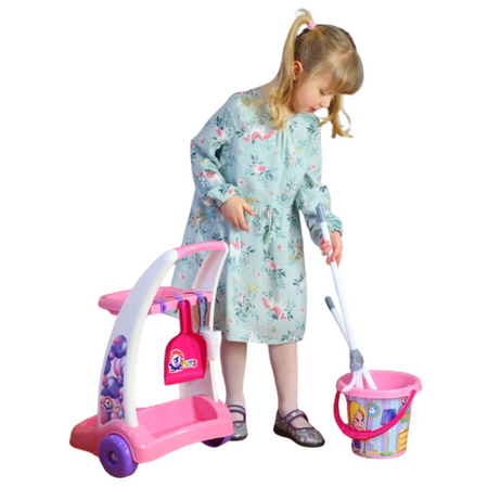 Zestaw Do Sprzątania Praktyczny Wózek Akcesoria Dbanie O Czystość 6429