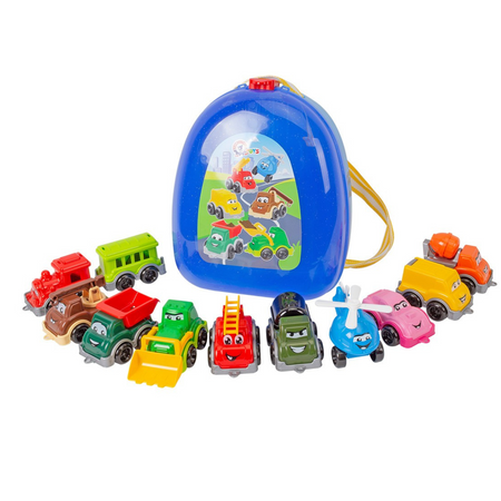 Zestaw Samochodów Autka Plecak 9253