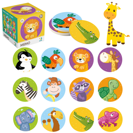 GRA MEMO MINI DZIKIE ZWIERZĘTA 24 el