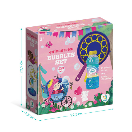 Mega Zestaw Bańki Mydlane Księżniczki Duże Różdżki Tacka Płyn 450 ml 500121