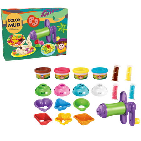 Ciastolina Plastelina Masa Plastyczna Ciasto Makaron Maszynka Duży Zestaw