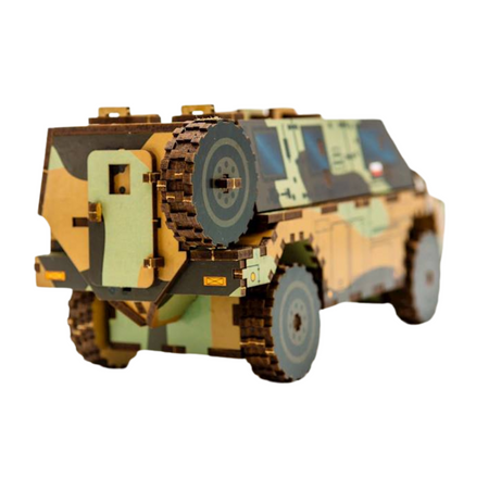 SAMOCHÓD WOJSKOWY MODEL PUZZLE DREWNIANE AUTO WOJSKO UKŁADANKA 139-0209