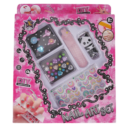 Zestaw Kreatywny Piękności Do Paznokci Naklejki Pilnik Diamenciki Pierścion