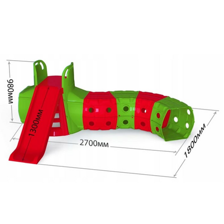 Duża Zjeżdżalnia z tunelem XXL czerwono/zólta 01470/3