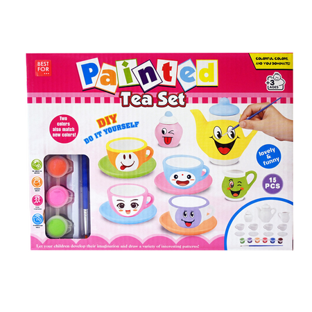ZESTAW DO HERBATY KAWY FILIŻANKI DO MALOWANIA KREATYWNY GIPSOWE GIPS FARBKI
