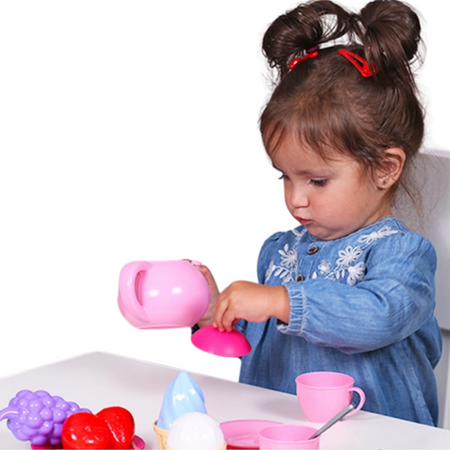 ZESTAW STOŁOWY NACZYNIA AKCESORIA PRZYBORY DZBANEK FILIŻANKI OWOCE DESERY 7259