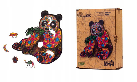PUZZLE DREWNIANE UKŁADANKA KUNG FU PANDA MIŚ KOLOR  PuA4-01209