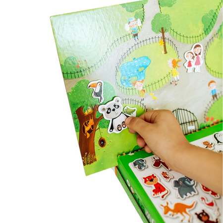 GRA MAGNETYCZNA "ZOO" MEGA ZESTAW Z TABLICĄ MAGNETYCZNĄ 35 MAGNESÓW 200207  