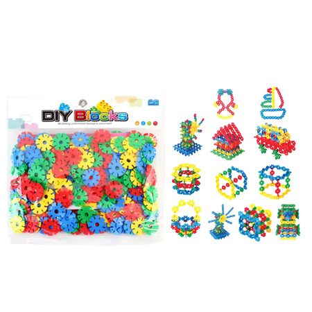 Klocki Konstrukcyjne Śnieżynki Edukacyjne Kwiatki Dla Dzieci 248 ele