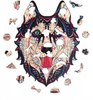 PUZZLE DREWNIANE UKŁADANKA HUSKY ŚNIEŹNY PIES  PuA4-00714