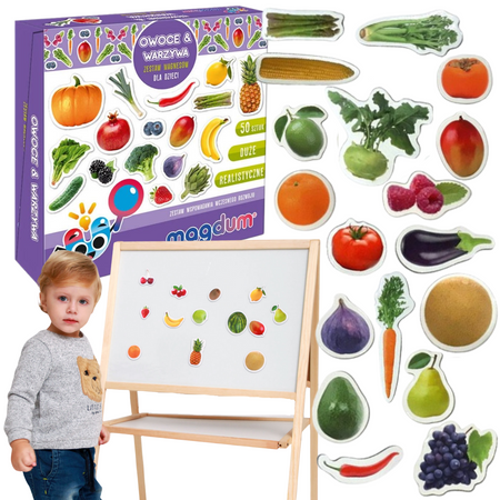 ZESTAW MAGNESÓW WARZYWA I OWOCE JASNE KOLORY JEDZENIE SOLIDNE WYKONANIE MV6032-42