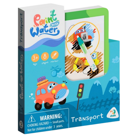 MALOWANIE MARKEREM WODNYM KOLOROWANKA "TRANSPORT" ZESTAW DLA NAJMŁODSZYCH 300309