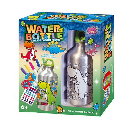 ZESTAW KREATYWNY BUTELKA Bidon NA WODĘ MALOWANIA DINOZAUR DIAMENTY WYKLAJANKA 5D