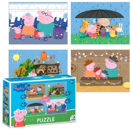 PUZZLE 4w1 ŚWINKA PEPPA CZTERY UKŁADANKI W JEDNYM OPAKOWANIU DLA DZIECI